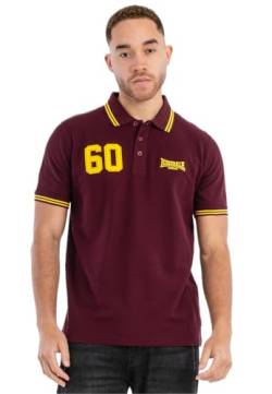 Lonsdale Herren HELLISTER Poloshirt, Oxblood/Yellow, 56 von Lonsdale