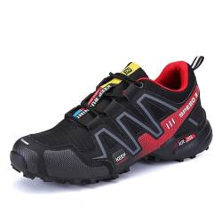 Fahrradschuhe für Herren und Damen, Rennradschuhe, Fahrradschuhe für Herren, Mountainbike, Schuhe für Mountainbikes, Schwarz und Rot., 42 EU von LooshienEU