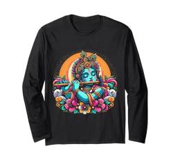 Lord Shri Krishna Hindu-Gott Lord Shri Krishna Lover Devotee Langarmshirt von Lord Shri Krishna Hindu God Namaste Tees