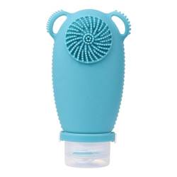 Loufy Silikon-Reiseflasche, Leer mit Gesichtsreinigungsbürste für Shampoo und Lotion, B von Loufy