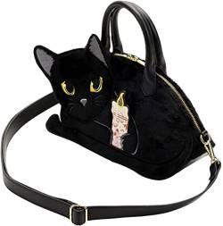 Loungefly - Disney – Hocus Pocus – Binx die Katze hält Kerze – Crossbody Bag Geldbörse, schwarz von Loungefly