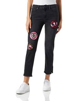 Love Moschino Women's Skinny fit Cropped 5-Pocket Trousers Casual Pants, Black, 32 von Love Moschino