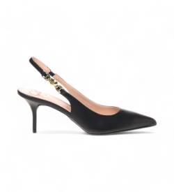 Love Moschino für Damen. JA10487G0LIH0000 Spillo70 Lederschuhe schwarz (37), 3 bis 5 cm, Schnalle, Lässig, Party von Love Moschino