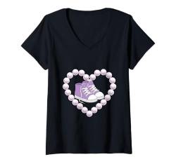 Damen Chucks & Pearls Ein Symbol für Stärke und Anmut T-Shirt mit V-Ausschnitt von Lovely Pearls & Chucks Kamala