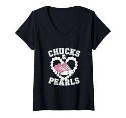 Damen Chucks & Pearls Harris' Leadership in Fashion T-Shirt mit V-Ausschnitt von Loving Pearls & Chucks Kamala