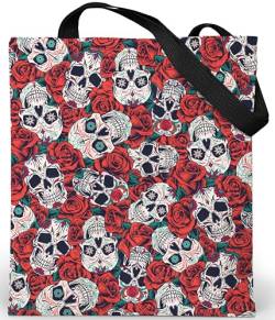 Loxato Tote Bag Aesthetic mit Reißverschluss - Aesthetic Tasche - Stofftasche Damen - Stofftasche mit Reißverschluss - Jutebeutel Bedruckt - Beuteltasche Damen - Stoffbeutel Aesthetic von Loxato