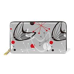 A Group of Delphins with Long Beaks Jumped out of the Water Women Leather Zipper Long Wallet Large Capacity Organizer Slim Cover Case Coin Clutch Pouch Pocket Key Card Change Purse Holder, Mehrfarbig von Lrtyuasq