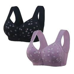 Luadnysin BH Damen ohne Bügel Push up Vorderverschluss Gepolstert Bralette Nahtlose Soft Bustier Bügelloser Weicher Bustier Atmungsaktiver Bra für Schlafen Yoga Bra von Luadnysin