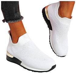 Turnschuhe Damen Sommer Elegant Sportschuhe Walkingschuhe Turnschuhe Flache Schwarze Freizeitschuhe Plateau Sport Sommerschuhe Frauen Atmungsaktive Leichte Lässige Bequeme Laufschuhe Sneaker von Luadnysin