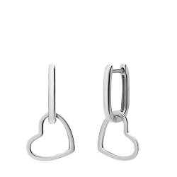 Lucardi - Damen Ohrringe aus 925er Silber mit einem hängenden Herz - Ohrringe - 925 Silber - Silberfarbig - Nickelfrei von Lucardi