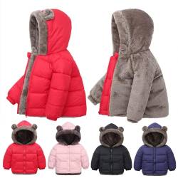 Bärenohren Jacke Kinder - Niedlicher Bärenohrmantel - Weicher Kinder-Kapuzenpullover, modische Winterkleidung für den Winter, kaltes Wetter, Zuhause im Alter von 1–4 Jahren von Luckxing