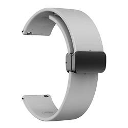 Luckxing 20mm Uhrenarmband,Schnellverschluss-Faltschnalle aus Silikon mit magnetischem Sportarmband - Weiches, bequemes, hautfreundliches Gummi-Uhrenarmband, universell für Smartwatches, Männer von Luckxing