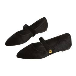 Luckywaqng Damen Ballerinas Brautschuhe Braut Partei Hochzeit Abendschuhe Flache Schuhe Flacher Absatz Slip On Pantoffeln Hochzeitsschuhe Brautschuhe Spitze Zehe Slip on Flache Arbeitsschuhe von Luckywaqng