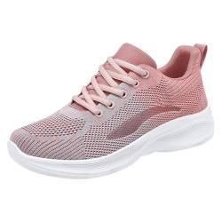 Luckywaqng Damen Barfußschuhe Memory Foam Turnschuhe Bequeme Sneaker Atmungsaktiv Gym Fitness Running Fitnessschuhe Straßenlaufschuhe Weich rutschfest Sportschuhe Slip On Walkingschuhe Laufschuhe von Luckywaqng