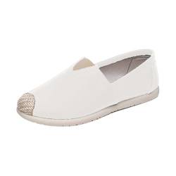 Luckywaqng Damen Espadrilles - Bequem Und Elegant Weiche Sohle Flache Schuhe Atmungsaktiv & Komfort Canvas Leinenschuhe Leichte Lässiger Strickstoff Stoffschuhe Slip-On Slipper Loafers Freizeitschuhe von Luckywaqng