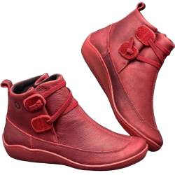 Luckywaqng Damenschuhe Sommerschuhe Flach Und Elegante und Bequeme Winterstiefel für Damen, die den Charme Einer Zeigen! Highheels Damenschuh Schwarz (Red, 36) von Luckywaqng