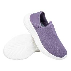 Luckywaqng Klassisch Slip-on Sneakers Strick Mesh Atmungsaktiv Walkingschuhe Sommer Leicht Bequem Orthopädische Schuhe Weiche Sohle Jogging Fitness Turnschuhe Ultra Lightweight Breathable Sportschuhe von Luckywaqng