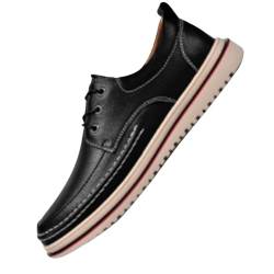 Luckywaqng Klassische formelle Moderne Business-Casual-Komfortable Abendschuhe Herren Lederschuhe Lammfell Schuhe Herren (Black, 40) von Luckywaqng