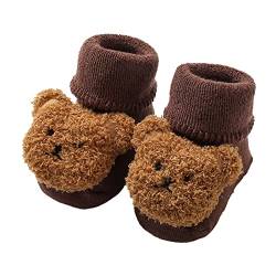 Luckywaqng Kleinkind-Halloween-Schuhe, weiche Baby-Weihnachtsmann-Winter-warme Fleece-Hausschuhe, Schneestiefel, Krippenschuhe Sneaker Für Mädchen 37 (Z2-Coffee, 22 Infant) von Luckywaqng