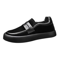 Luckywaqng Modische Herren-Sportschuhe für Frühjahr und, Flache Unterseite, leichtes, atmungsaktives Mesh, zum Reinschlüpfen, bequem, einfarbig, einfach. Eigenschaften: & Schuhe Herren 43 (Black, 44) von Luckywaqng