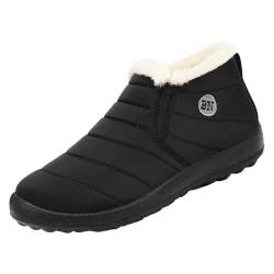 Luckywaqng Winter Bequeme Baumwollschuhe Anti-Rutsch-Stiefel Für Frauen Schneestiefel Waetpoof Hallux Valgus Schuhe Damen (Black, 40) von Luckywaqng