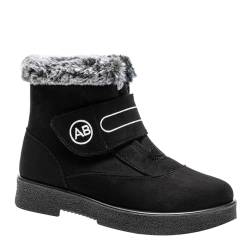 Luckywaqng Winter Bequeme Baumwollschuhe Anti-Rutsch-Stiefel Für Frauen Schneestiefel Waetpoof Jogging Schuhe Damen (Black, 40) von Luckywaqng