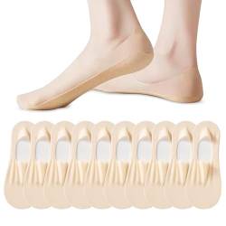 Lunyloer FüßLinge Damen, 10 Paar Ballerina Socken, Unsichtbare Socken Damen, Weiche Atmungsaktive Bootssocken Ballerina Socken für Loafer Turnschuhe Flache Bootsschuhe(Nackt Farbe) von Lunyloer