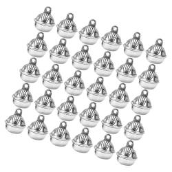 Lurrose 30St Vintage Glockenanhänger Taschenanhänger Schmuck dekorative Glocken kleine alte Glocken Mini-Glocken Glocken basteln Anhänger für Schlüsselanhänger Mini-Charms Legierung Silver von Lurrose