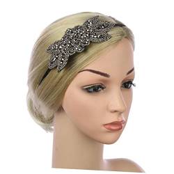 Lurrose Accessoires Für Damen Flapper-kopfschmuck Aus Strass Mottoparty Stirnband Vintage Haarband Aus Strass Antikes Stirnband Vintage Perlen Haarreifen Strasssteine 20er Blatt von Lurrose