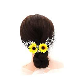 Lurrose Sonnenblumen-haarband Gänseblümchen-kopfschmuck Gänseblümchen-haarrebe Goldenes Blumenstirnband Sonnenblumen-stirnband Haarrebe Aus Strass Haarschmuck Braut Perle Goldene von Lurrose