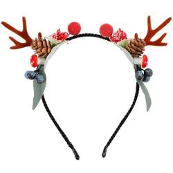 Weihnachten Geweih Haarreifen Rentier Haarband Cosplay Haarschmuck Rentiergeweih Kopfschmuck Elchgeweih Deko für Erwachsene Kinder Foto Requisiten Reh Kostüm Zubeh?r 16. 8X3CM von Lurrose