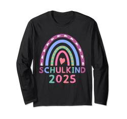 Schulkind 2024 Mädchen Regenbogen Einschulung 2025 Bunt Langarmshirt von Lustig Witzig Spruch Kinder