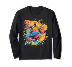 Basketball Design Männer Retro Basketballspieler Basketball Langarmshirt von Lustige Basketball Sprüche Basketball Kleidung