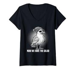 Damen Now We Have The Salad Denglish Lustig Möwe Humor Spruch T-Shirt mit V-Ausschnitt von Lustige Denglish Sprüche Kleidung