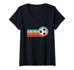 Damen Fußball Herzschlag Fußballspieler Männer Frauen Kinder T-Shirt mit V-Ausschnitt von Lustige Fußball Bekleidung Damen Herren Kinder