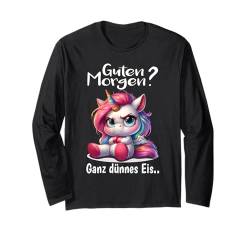 Spruch Morgenmuffel Langschläfer Guten Morgen Einhorn Langarmshirt von Lustige Geschenke & T Shirt Sprüche