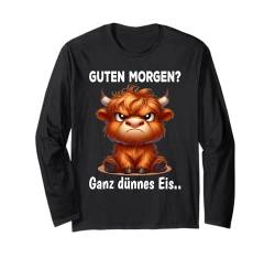 Spruch Morgenmuffel Langschläfer Guten Morgen Hochlandrind Langarmshirt von Lustige Geschenke & T Shirt Sprüche