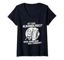 Damen IST DAS ALKOHOLFREI ODER KANN MAN DAS TRINKEN? T-Shirt mit V-Ausschnitt von Lustige Geschenke versaute Geschenke