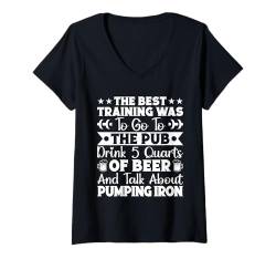 Damen Powerlifting Bodybuilder sprechen über Pumping Iron Gym T-Shirt mit V-Ausschnitt von Funny Weight Lifting Shirts For Men Women Gift