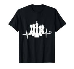 Lustige Schach-Herzschlag-Spielliebhaber Männer Frauen T-Shirt von Lustige Grafik für Spieleliebhaber