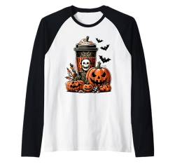 Kürbis Kaffee Kaffeetasse Kürbis Tasse Totenkopf Halloween Raglan von Lustige Halloween Kostüme Shirts