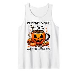 Kürbis Kaffee Kaffeetasse Lehrer Kürbis Tasse Halloween Tank Top von Lustige Halloween Kostüme Shirts