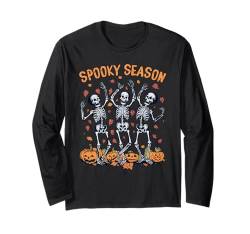 Spooky Season Tanzende Skelette Kürbis Halloween Langarmshirt von Lustige Halloween Kostüme Shirts