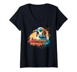 Damen Beagle Hund Design I Beagle Dad I Beagle Mom I Beagle T-Shirt mit V-Ausschnitt von Lustige Hunde Sprüche