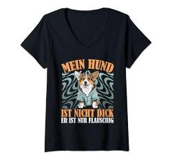 Damen Welsh Corgi Hund Design I Corgi Dad I Corgi Mom I Corgi T-Shirt mit V-Ausschnitt von Lustige Hunde Sprüche