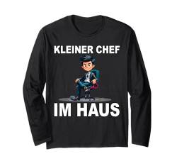 Kleiner Chef im Haus Lustiges Jungen Langarmshirt von Lustige Kinder Mode Jungen Mädchen Geschenkideen