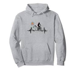 Lustiger Radfahrer-Gebirgsherzschlag-Fahrrad-Liebhaber Pullover Hoodie von Lustige Outdoor-Urlaubsliebhaber-Grafiken