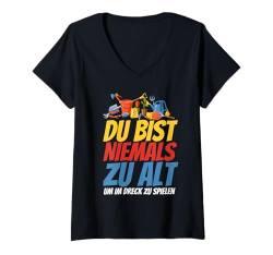 Damen Du Bist Niemals Zu Alt Gartenarbeit Hobbygärtner Gärtner T-Shirt mit V-Ausschnitt von Lustige Pflanze Gärten Gartenarbeit Kleidung