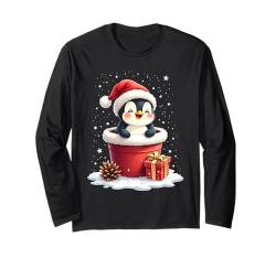 Süßer Pinguin Im Schnee Winter Xmas Weihnachten Pinguine Langarmshirt von Lustige Pinguine Weihnachten Outfit Shop