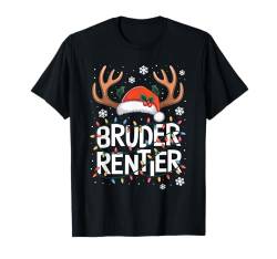 Xmas Partnerlook Weihnachtsmütze Deko Bruder Rentier T-Shirt von Lustige Rentier Familie Weihnachten Gruppen Kostüm